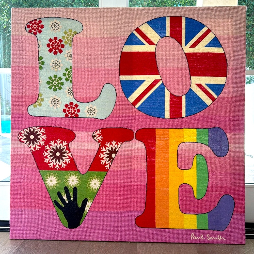 LOVE needlepoint by Paul Smith